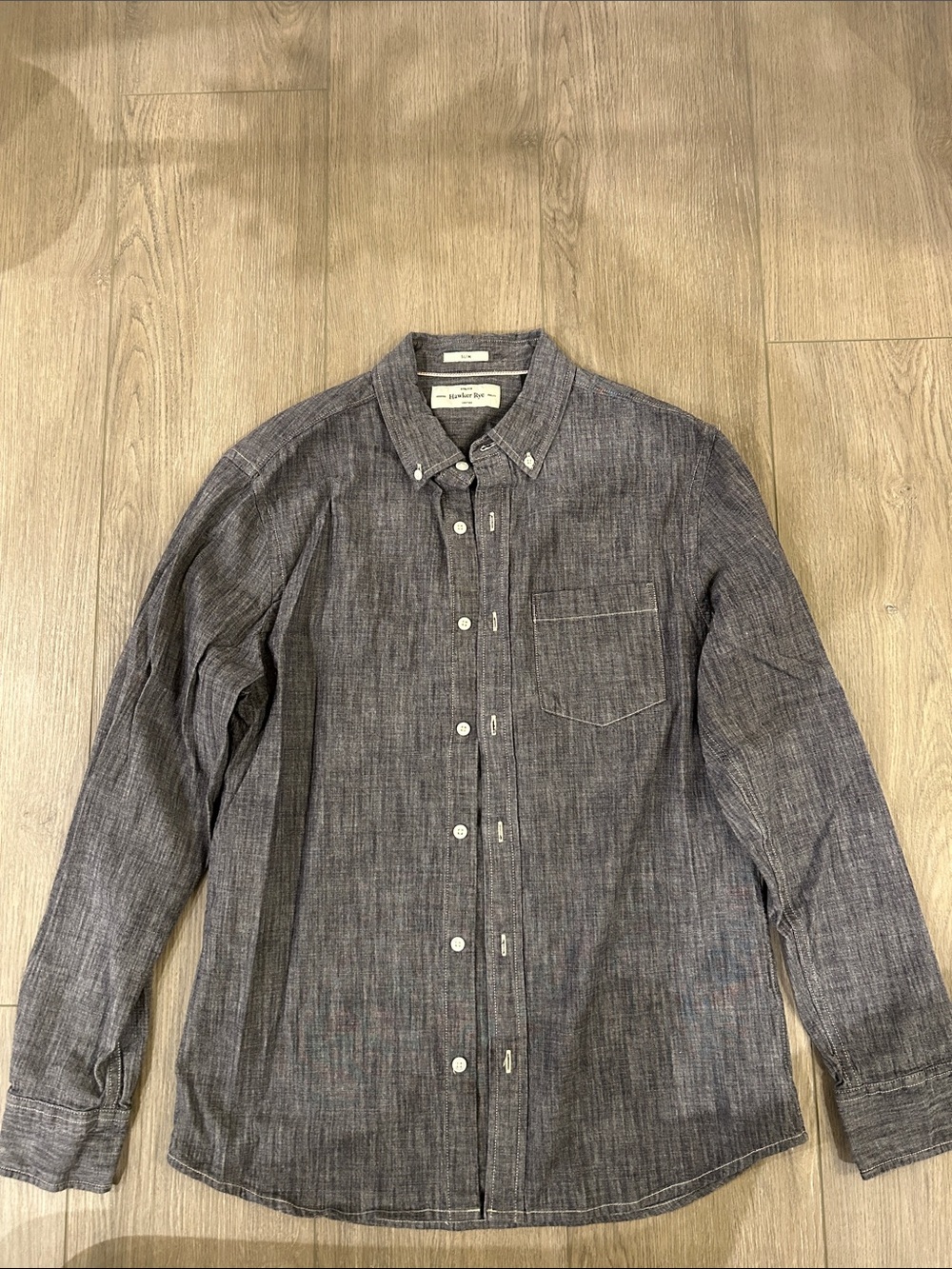 Casual Button-Down Shirt in Heather Charcoal by Unknown Brand
